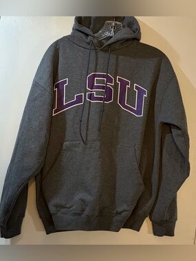 LSU Gray Hoodie Champion Men’s Sz Large